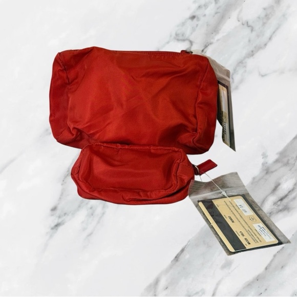 PRADA Necessaire Tessuto Vela Nylon Cosmetic Pouch Set in Rosso Red NWT COA - Picture 2 of 12